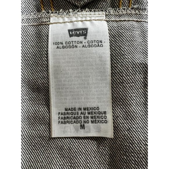 Levis Vest Jacket Mens Denim Med Distressed Splatter Paint - Picture 7 of 8